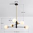 Lampada a sospensione di design Damian a 6 luci con sfere in vetro