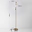 Lampada da terra di design Tyson a 5 punti luce in oro con vetro bianco latte