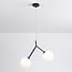 Lampada a sospensione asimmetrica Dexter a 2 punti luce con sfere di vetro