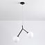 Lampada a sospensione asimmetrica Dexter a 2 punti luce con sfere di vetro