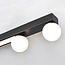 Plafoniera Xander con LED integrato - nero e bianco latte