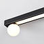Plafoniera Xander con LED integrato - nero e bianco latte