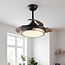 Ventilatore da soffitto Vento con LED integrato e telecomando - nero con marrone