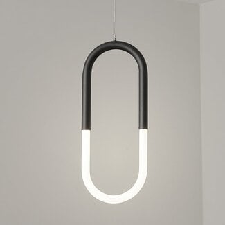Lampada a sospensione di design Rohr - nera con LED integrato