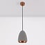 Lampada a sospensione moderna Feis con cemento e bordo in rame