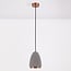 Lampada a sospensione moderna Feis con cemento e bordo in rame
