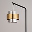 Lampada da terra di design Kuld in nero con bronzo e vetro fumé