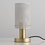Lampada da tavolo di design Mreza in oro con perforazioni