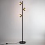 Lampada da terra a 3 luci Musta - nero con vetro grigio fumé