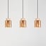Lampada a sospensione Naki a 3 luci con travertino (pietra naturale) e vetro ambrato