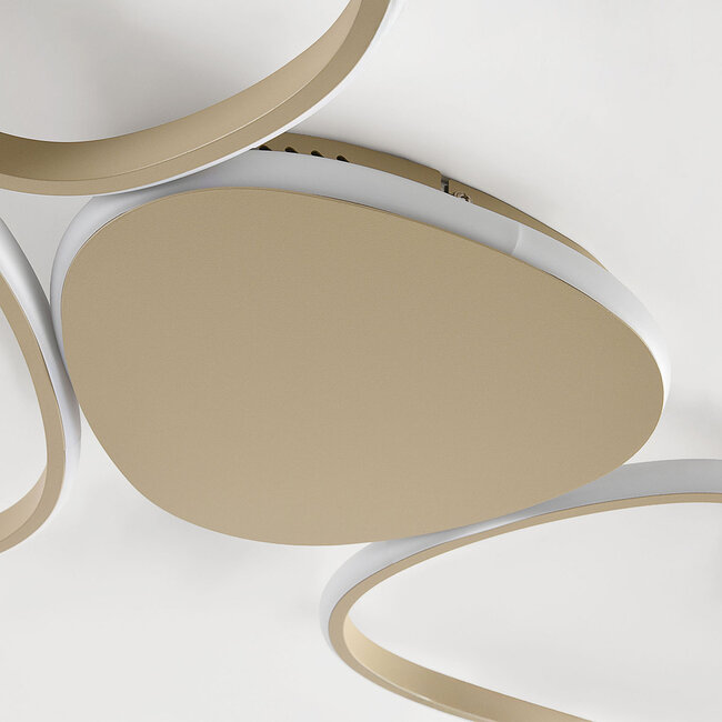 Plafoniera di design Zinara con LED integrato, dimmerabile in 3 livelli in beige sabbia