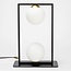 Lampada da tavolo a 2 luci Duas - nero con vetro bianco latte