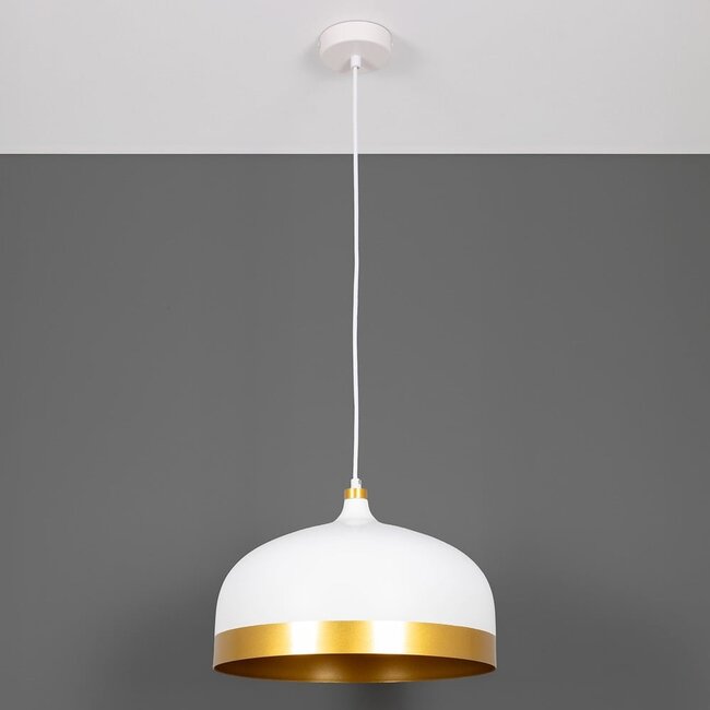 Lampada a sospensione industriale Zelta - nero e oro