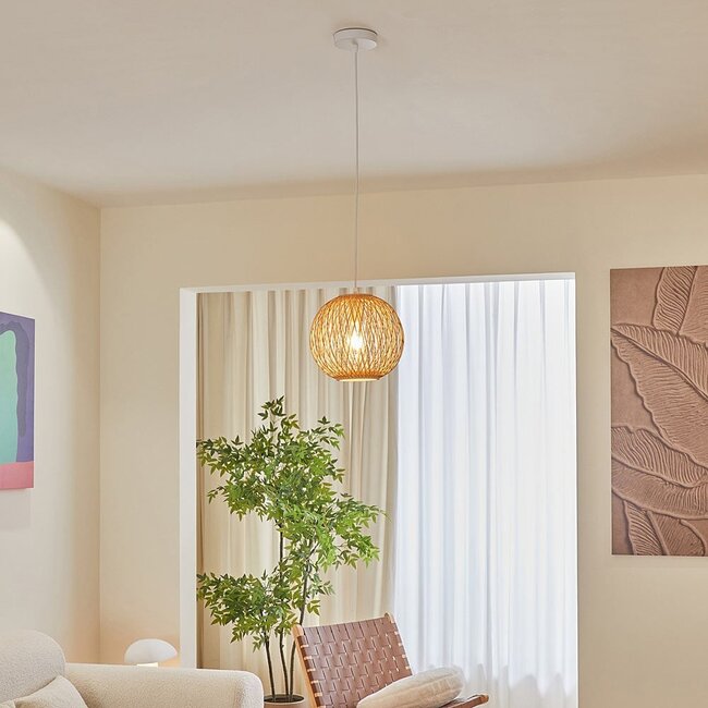 Lampada a sospensione in legno Boho Madera - rotonda