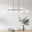 Lampada a sospensione a 7 luci Syv - sfere in vetro bianco latte