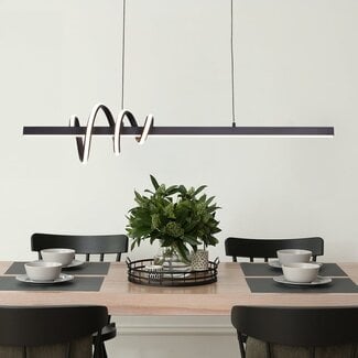Lampada a sospensione di design dimmerabile in 3 livelli Merle - grigio scuro con LED integrato