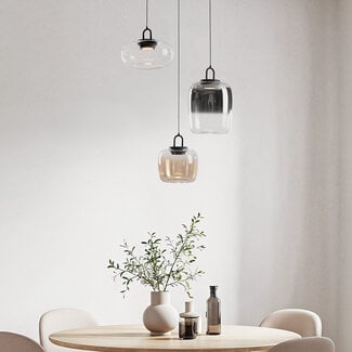 Lampada a sospensione Art Deco Ceylin - dimmerabile in 3 livelli e diversi colori di vetro