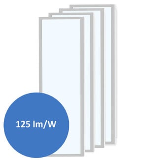 Set di 4 pannelli LED, 120x30cm, UGR<22, 24W, 6500K, 125lm/W