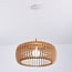 Moderna lampada a sospensione in legno Itami - paralume aperto con listelli in legno