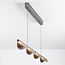 Lampada a sospensione di design dimmerabile in 3 livelli Mirai - grigio spazzolato con LED integrato