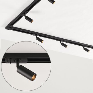 Set sistema a binario monofase da 3 metri con faretti Rayn, nero