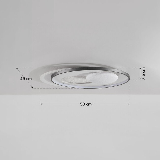 Plafoniera Eclipse dimmerabile in 3 livelli LED in bianco e grigio
