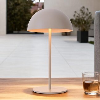 Lampada da tavolo mushroom ricaricabile Vanta - beige con LED integrato dimmerabile