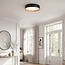 Plafoniera LED Larios, dimmerabile in 3 livelli Ø39 cm - nero con dettagli in legno