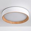 Plafoniera LED Larios, dimmerabile in 3 livelli Ø39 cm - bianco con dettaglio in legno