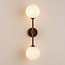 Applique a 2 luci Runda - marrone con vetro bianco latte