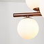 Lampada a sospensione a 10 luci Deka - marrone con vetro bianco latte