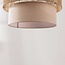 Lampada a sospensione Boho Nyra - tessuto beige con corda intrecciata