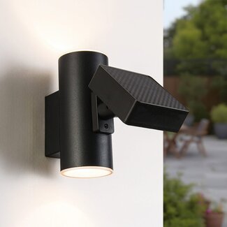 Applique solare Atri – nero con up & downlight