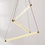 Lampada a sospensione di design Noqta con 3 aste luminose in ottone dorato – dimmerabile triac