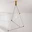Lampada a sospensione di design Noqta con 3 aste luminose in ottone dorato – dimmerabile triac