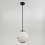Lampada a sospensione a 1 punto luce Marbelle in nero con vetro effetto marmo