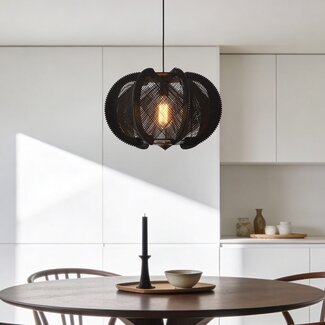 Lampada a sospensione Wildlum - corda di cotone nera