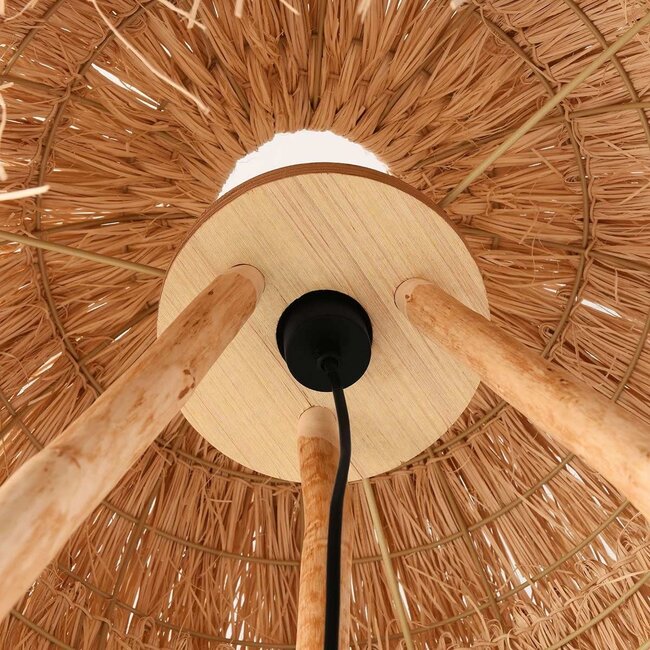 Lampada da terra Boho Sunroot in rattan