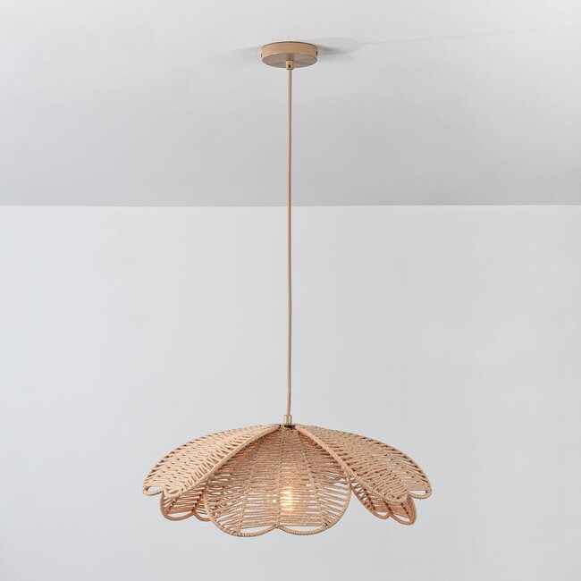 Lampada a sospensione Solune - corda di cotone naturale