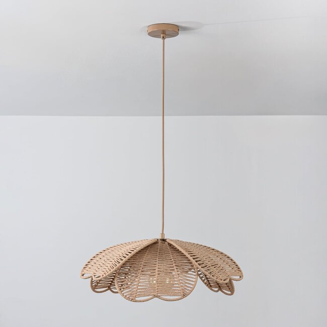 Lampada a sospensione Solune - corda di cotone naturale