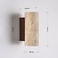 Applique Raxon con travertino (pietra naturale) ed effetto legno