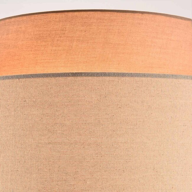 Lampada da terra Zhuo con paralume in lino a strati marrone