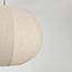 Lampada a sospensione Stefia con grande paralume in lino beige - tortora