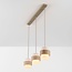 Lampada a sospensione Flari con 3 paralumi in travertino e vetro bianco latte - beige