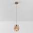 Lampada a sospensione Yuki con travertino e vetro ambrato - beige