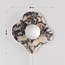 Applique Karise con marmo Bulgari e sfera in vetro