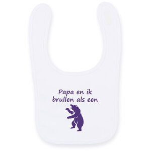Bavoir Papa en ik brullen als een beer