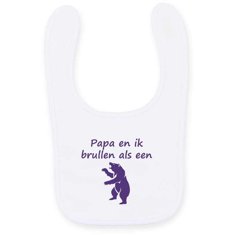 Bib Papa en ik brullen als een beer
