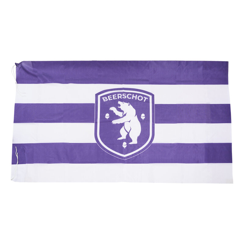 Beerschot Vlag paars gestreept logo  90x150cm