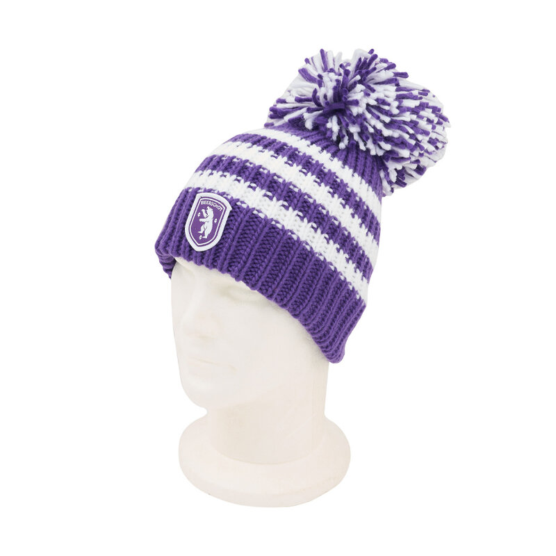 Beerschot Bonnet d'hiver avec gros pompon - Logo Beerschot